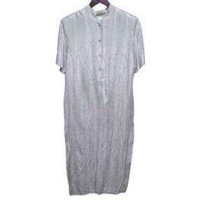 Vintage Jessica Open High Split Shirt Maxi Dress Snakeskin Print Size 10 Mobwife